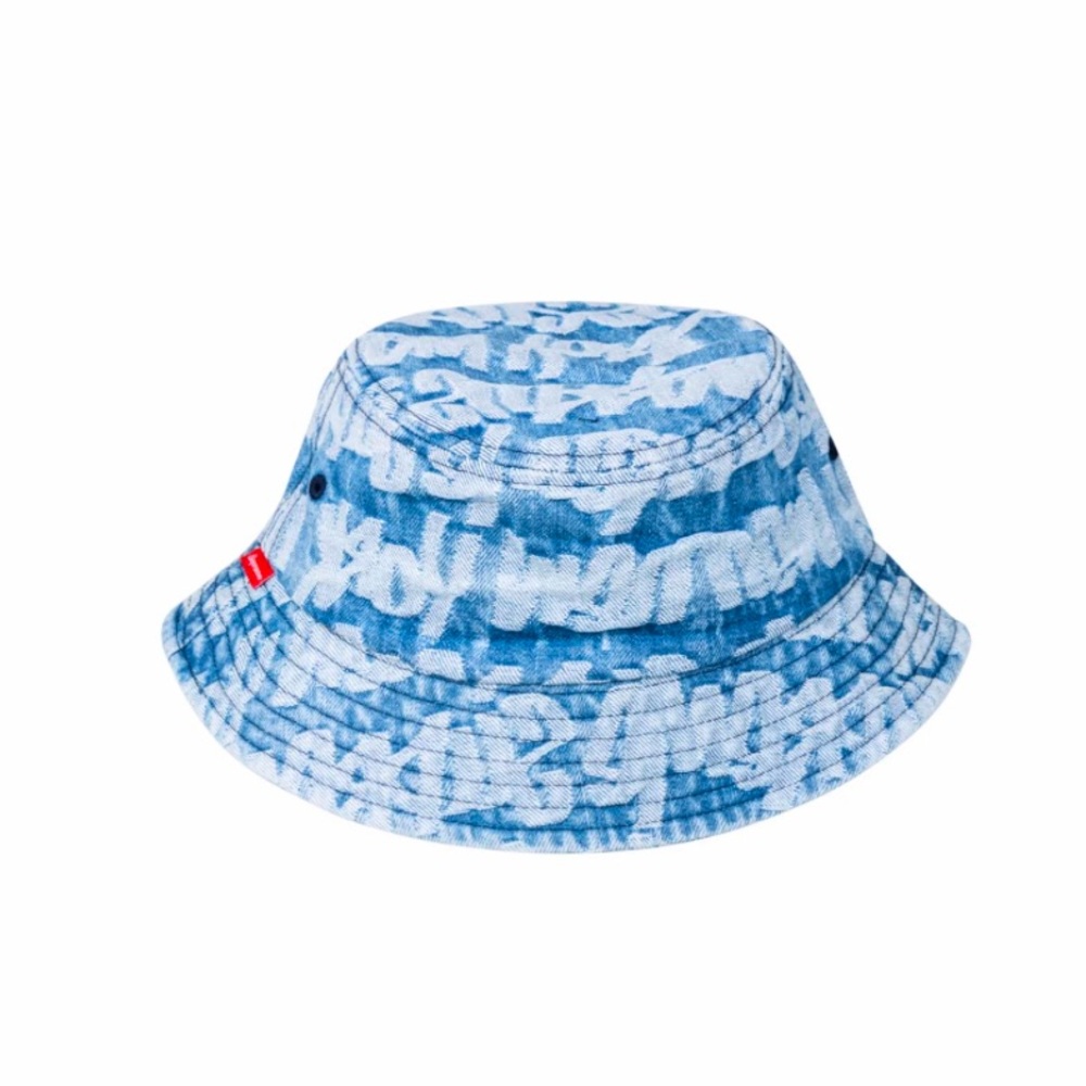 💯Authentic SUPREME JACQUARD DENIM BUCKET HAT